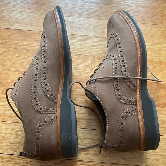 New Cole Haan New Men's Morris Wing Oxford Nubuck Shoe Size 7.5 Taupe/Brown - Picture 5 of 6